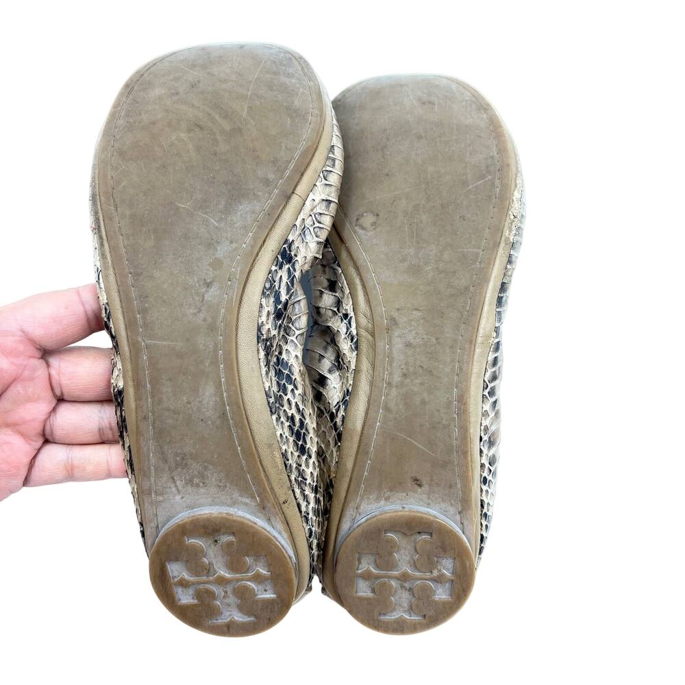 Tory Burch Eddie Python Ballet Flats Clay 1112821… - image 7